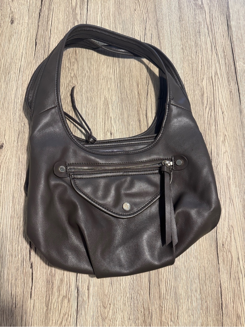 Vera Wang Dark Brown Hobo Shoulder Bag